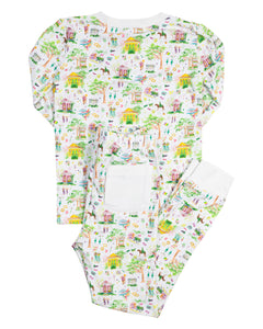 Mardi Gras Print Pajama Set- FINAL SALE