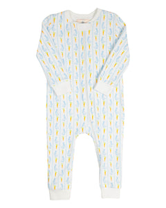 Blue Bunny Knit Zip Up Pajamas-FINAL SALE