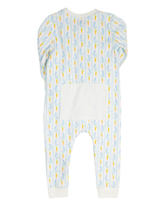 Blue Bunny Knit Zip Up Pajamas-FINAL SALE