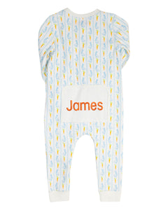 Blue Bunny Knit Zip Up Pajamas-FINAL SALE