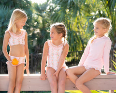 Rash Guard Long Sleeve In Pale Pink- FINAL SALE