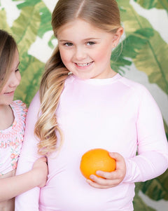 Rash Guard Long Sleeve In Pale Pink- FINAL SALE