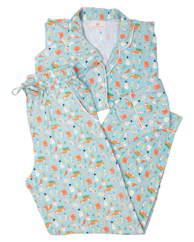 Vintage Christmas Toys Button Down Ladies Pajama- FINAL SALE