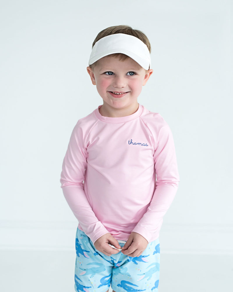 Rash Guard Long Sleeve In Pale Pink- FINAL SALE