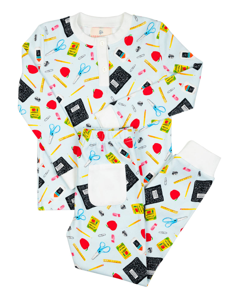 School Supplies Pajamas Set- FINAL SALE
