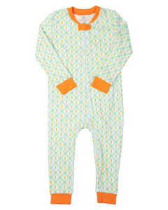 Carrot Crush Knit Zip Up Pajamas-FINAL SALE