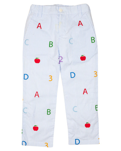 ABC 123 Embroidered Pants- FINAL SALE