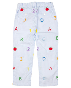 ABC 123 Embroidered Pants- FINAL SALE