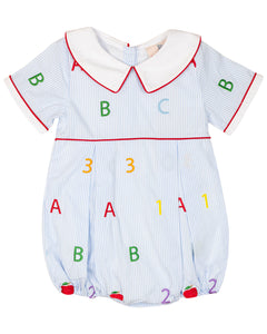 ABC 123 Embroidered Bubble- FINAL SALE
