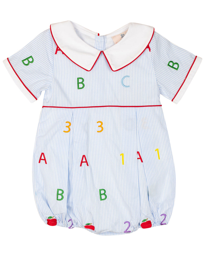 ABC 123 Embroidered Bubble- FINAL SALE