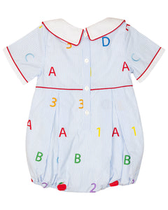 ABC 123 Embroidered Bubble- FINAL SALE