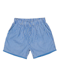 Blue Striped Tucker Shorts-FINAL SALE