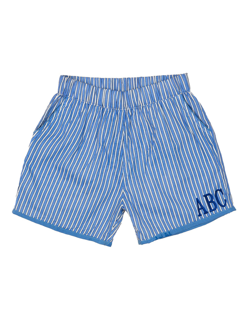 Blue Striped Tucker Shorts-FINAL SALE