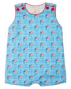 American Flag Gingham Print Shortall- FINAL SALE