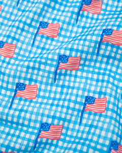 American Flag Gingham Print Shortall- FINAL SALE