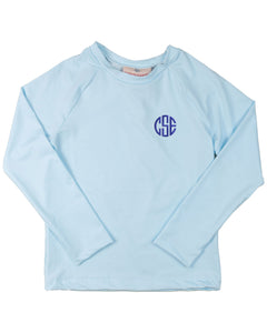 Rash Guard Long Sleeve in Light Blue- FINAL SALE