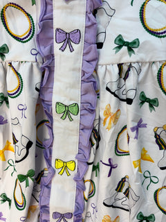 Boots and Bows Embroidered GIrls Dress