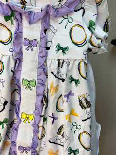 Boots and Bows Embroidered GIrls Dress