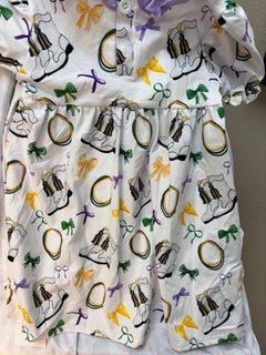 Boots and Bows Embroidered GIrls Dress