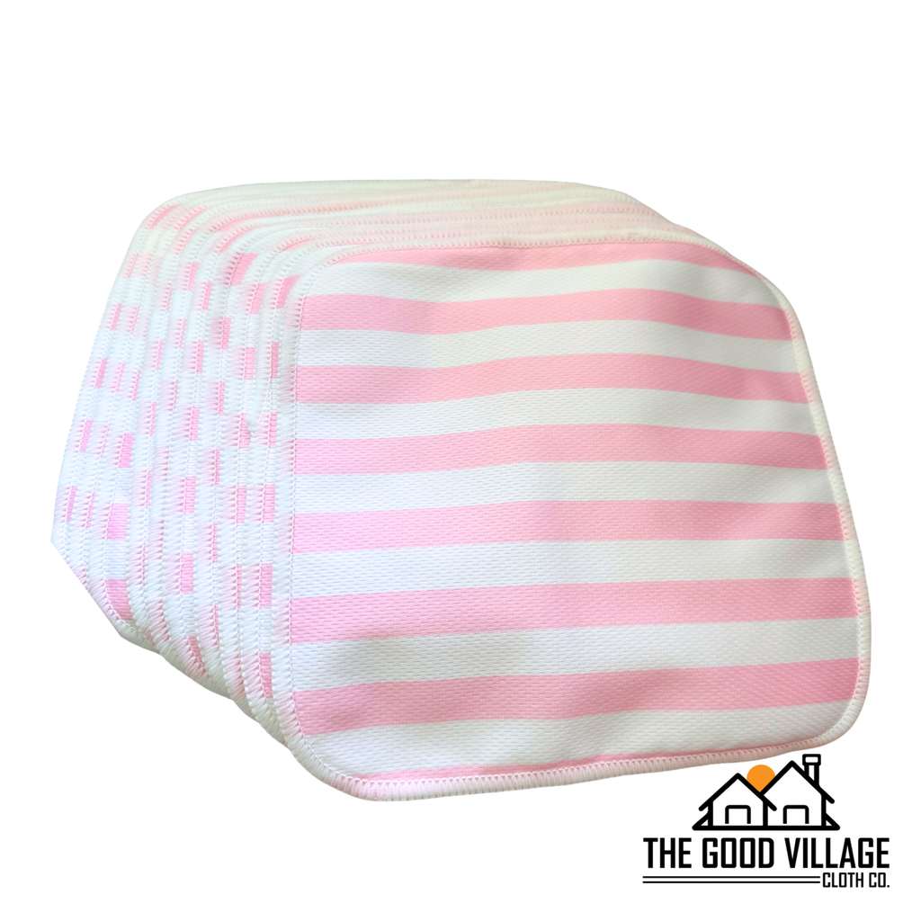 10-Pack Durable Bamboo Cloth Wipes – Easy Spray-Off with Water-Resistant AWJ | Blush Breeze