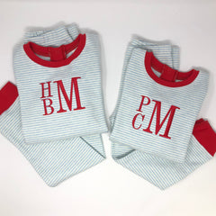 Sleepy Bees Blue Stripe Pajamas