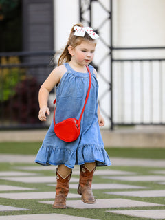 Valentine's Day Girls' Heart-Shaped Crossbody Shoulder Bag