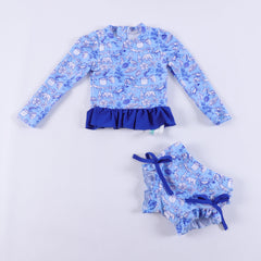 Cajun Toile ruffle bottom swim suit set