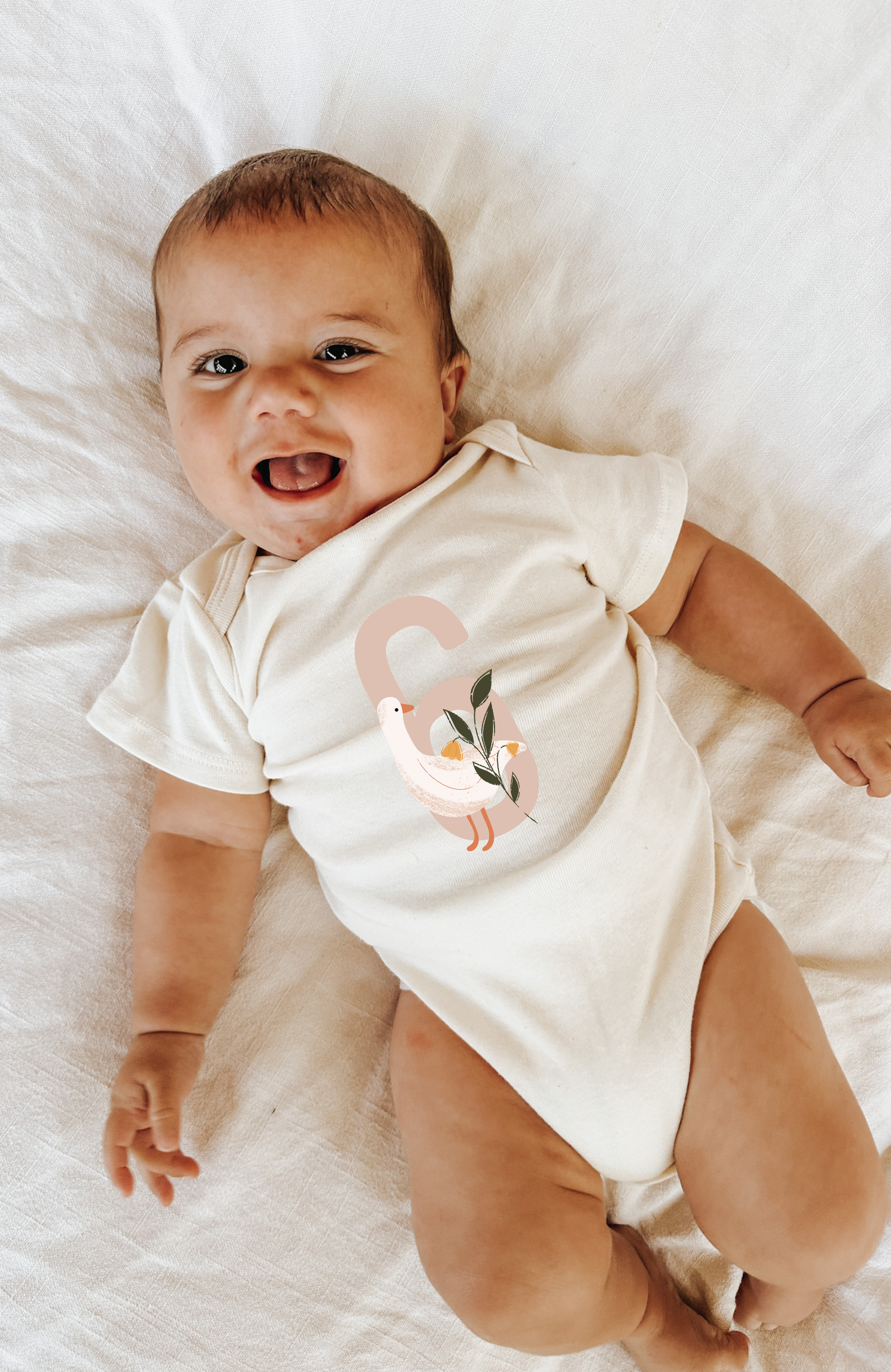 Goose Monthly Milestone Organic Baby Bodysuit