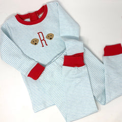 Sleepy Bees Blue Stripe Pajamas