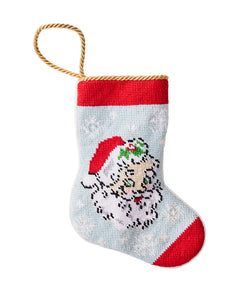 Vintage Santa Blue Bauble Stocking