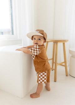 Cole Set | Brown Checkered Outfit