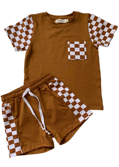 Cole Set | Brown Checkered Outfit