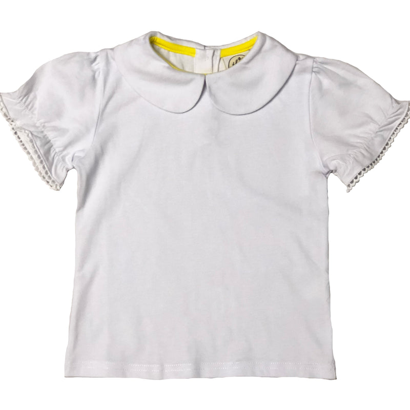 White Peter Pan Collared Top