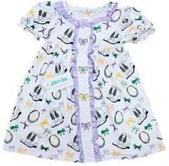 Boots and Bows Embroidered GIrls Dress