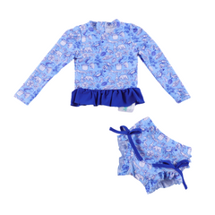 Cajun Toile ruffle bottom swim suit set