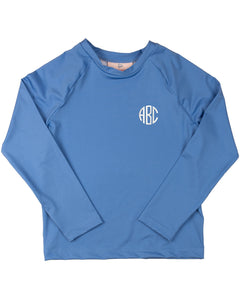 Rash Guard Long Sleeve in Ocean Blue- FINAL SALE