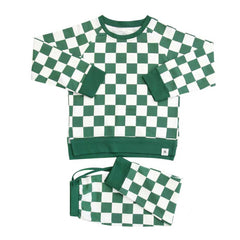 Checker Greatest Green Crew Neck Jogger Set
