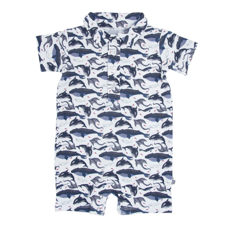 Deep Sea Creatures Whale Polo Romper