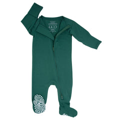 Hunter Green Zipper Footie