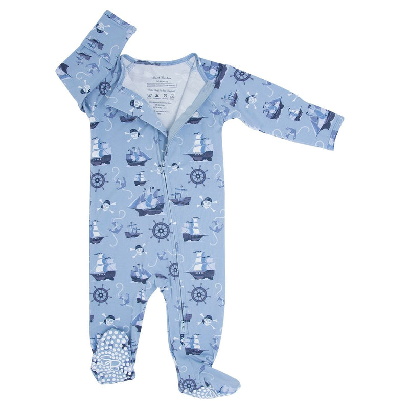 Pirate Ships Zipper Footie