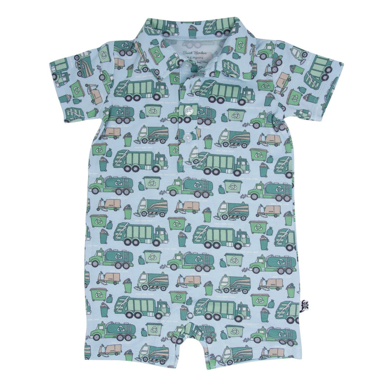 Garbage Trucks Recycle Polo Romper