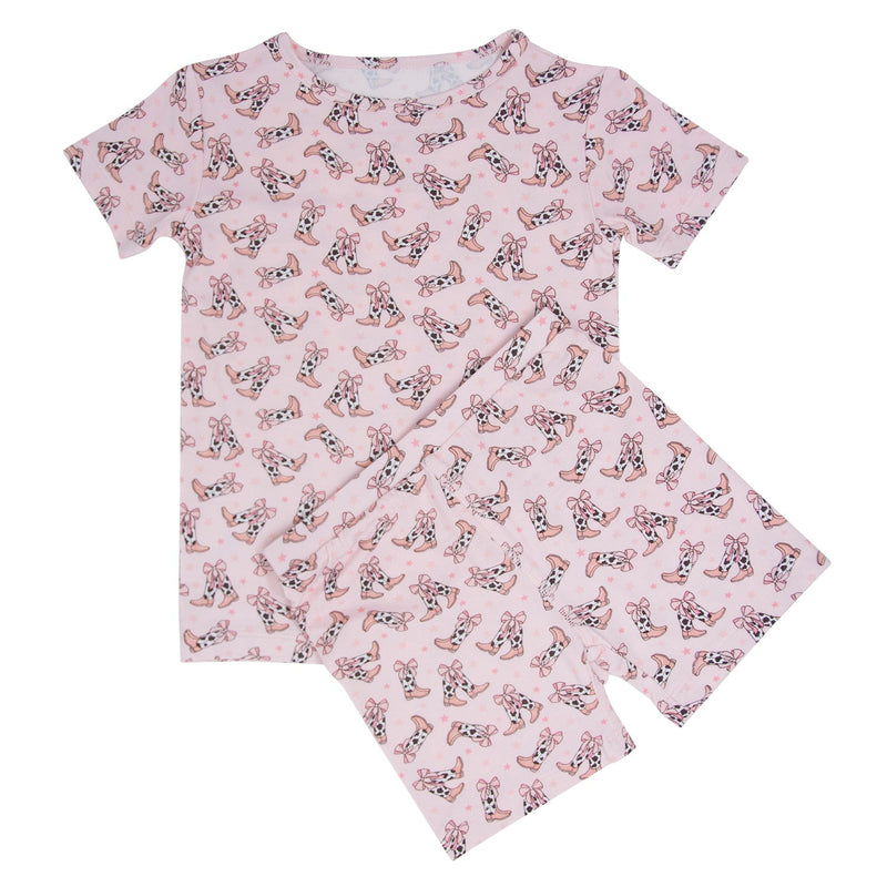 Cowhide Boots Bows Summer Pajama Set