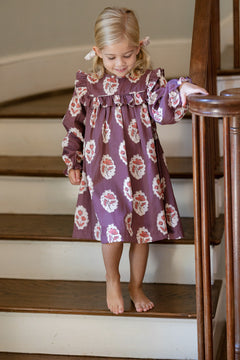 Britta Dress in Intaglio Maroon