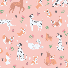 Dalmatian Poodle Puppy Cap Sleeve Swirly Girl Dress