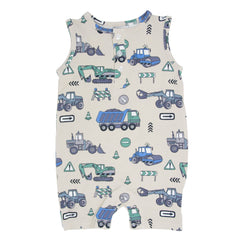 Trucks Diggers Construction Tank Romper