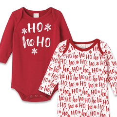70 Christmas Set Of 2 Bodysuits Ho-Ho-Ho