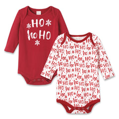 70 Christmas Set Of 2 Bodysuits Ho-Ho-Ho