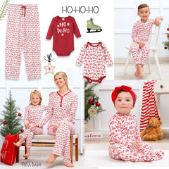 70 Christmas Bamboo Kids' Pajama Set Ho-Ho-Ho