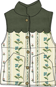 Scallop Vest in French Stripe